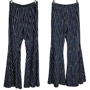 Hand Jive Wear Art Big Bells-London, Striped Pants Size S Hand Made USA, Flare